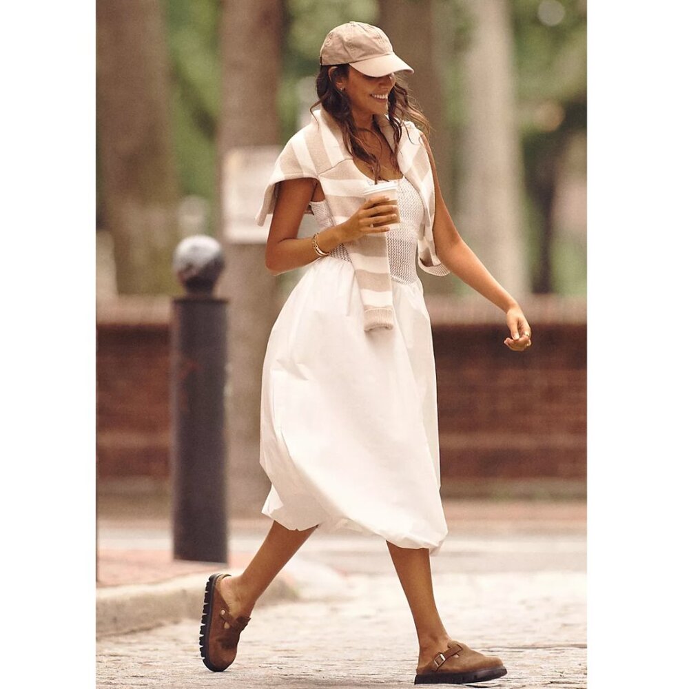 Anthropologie White Midi Dress